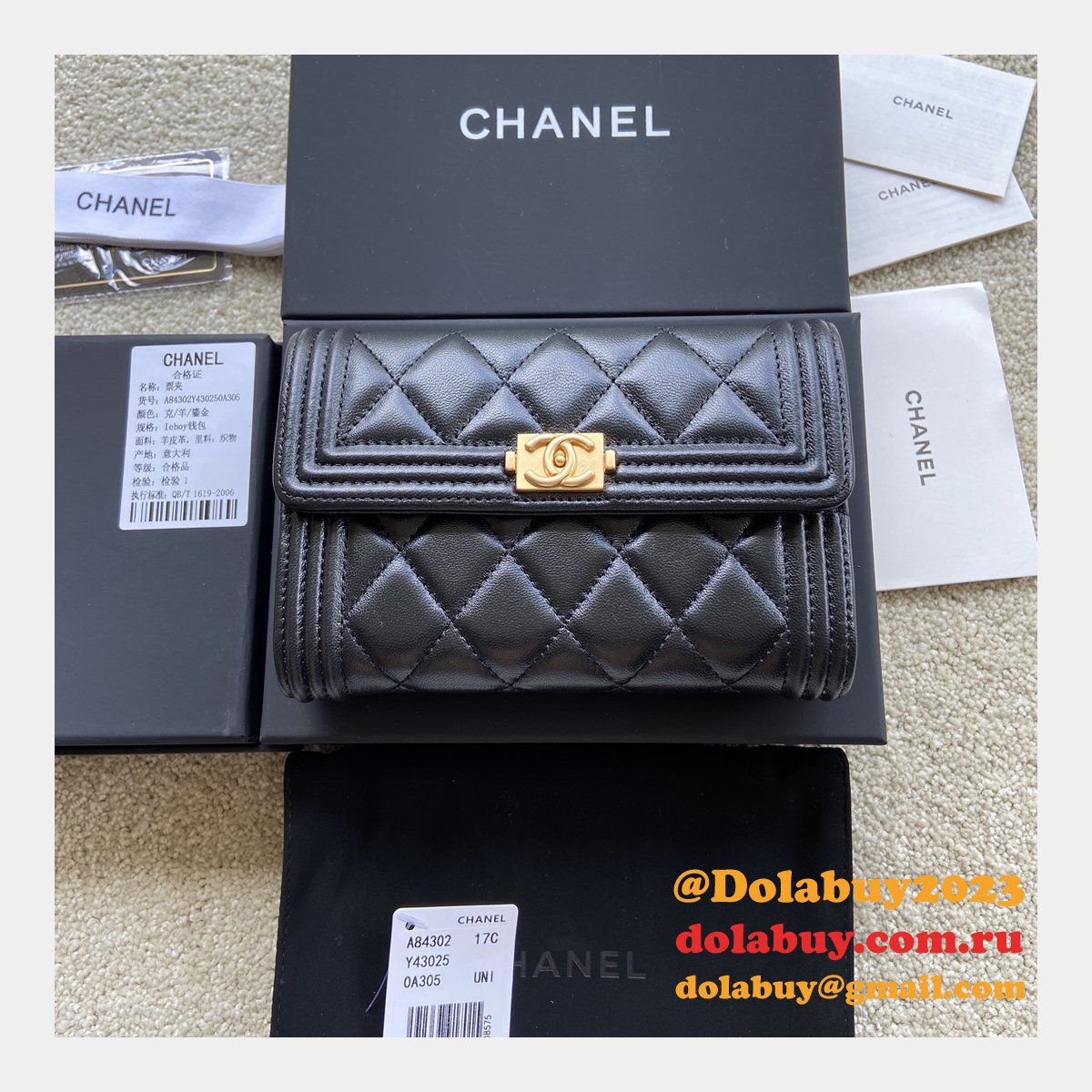 Designer CC Top Quality trifold wallet A84302