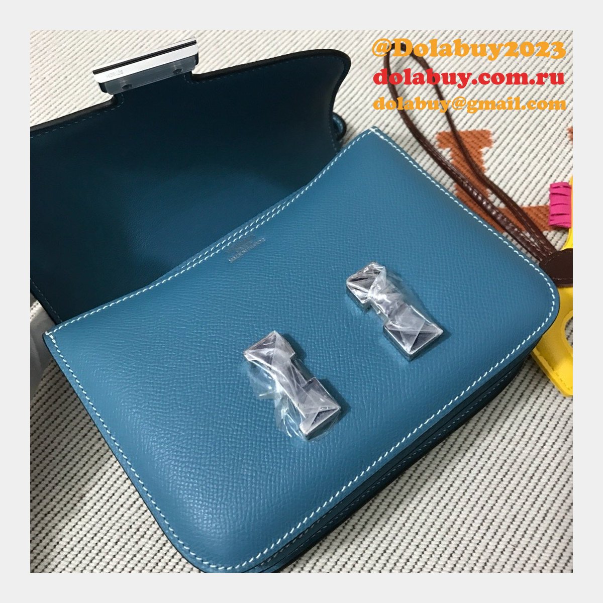 Hermes Constance Bag 18cm Epsom Leather Blue