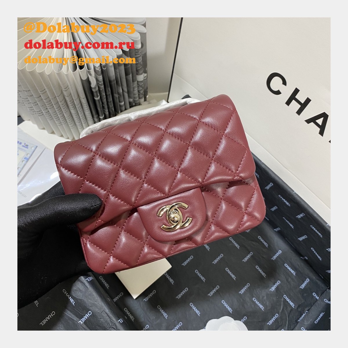 Knockoff CC Lambskin Flap Bag 17cm AS1115