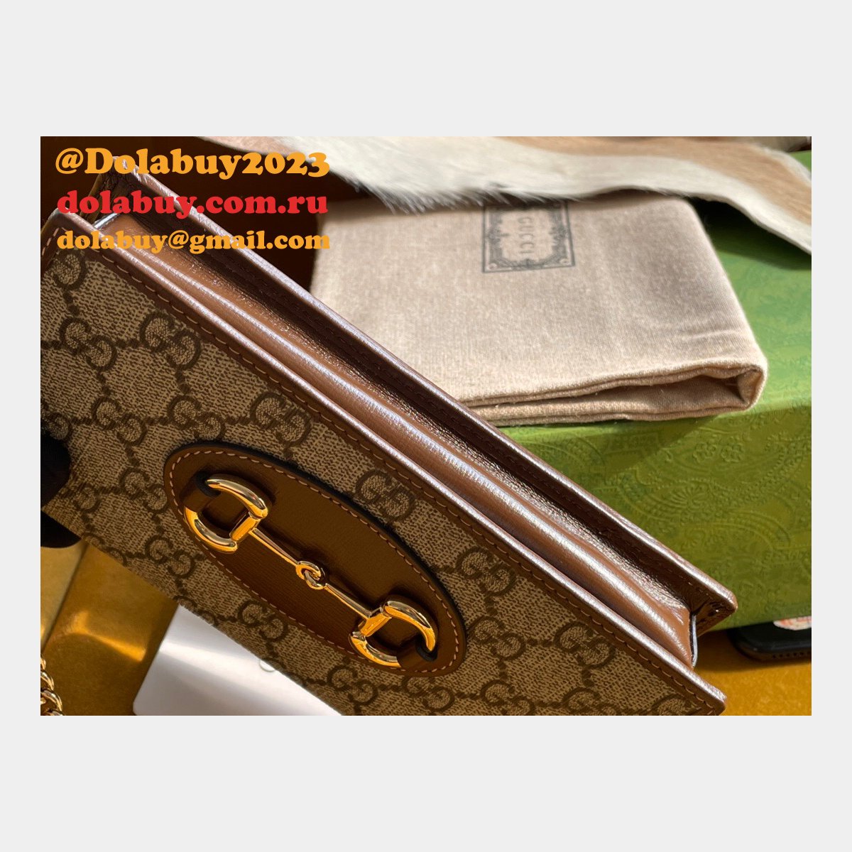 designer G*u*i replicas horsebit 1955 wallet with chain 621892 gg supreme