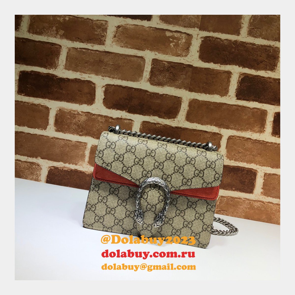 G*u*i replica dionysus gg supreme mini 421970 red fake bag