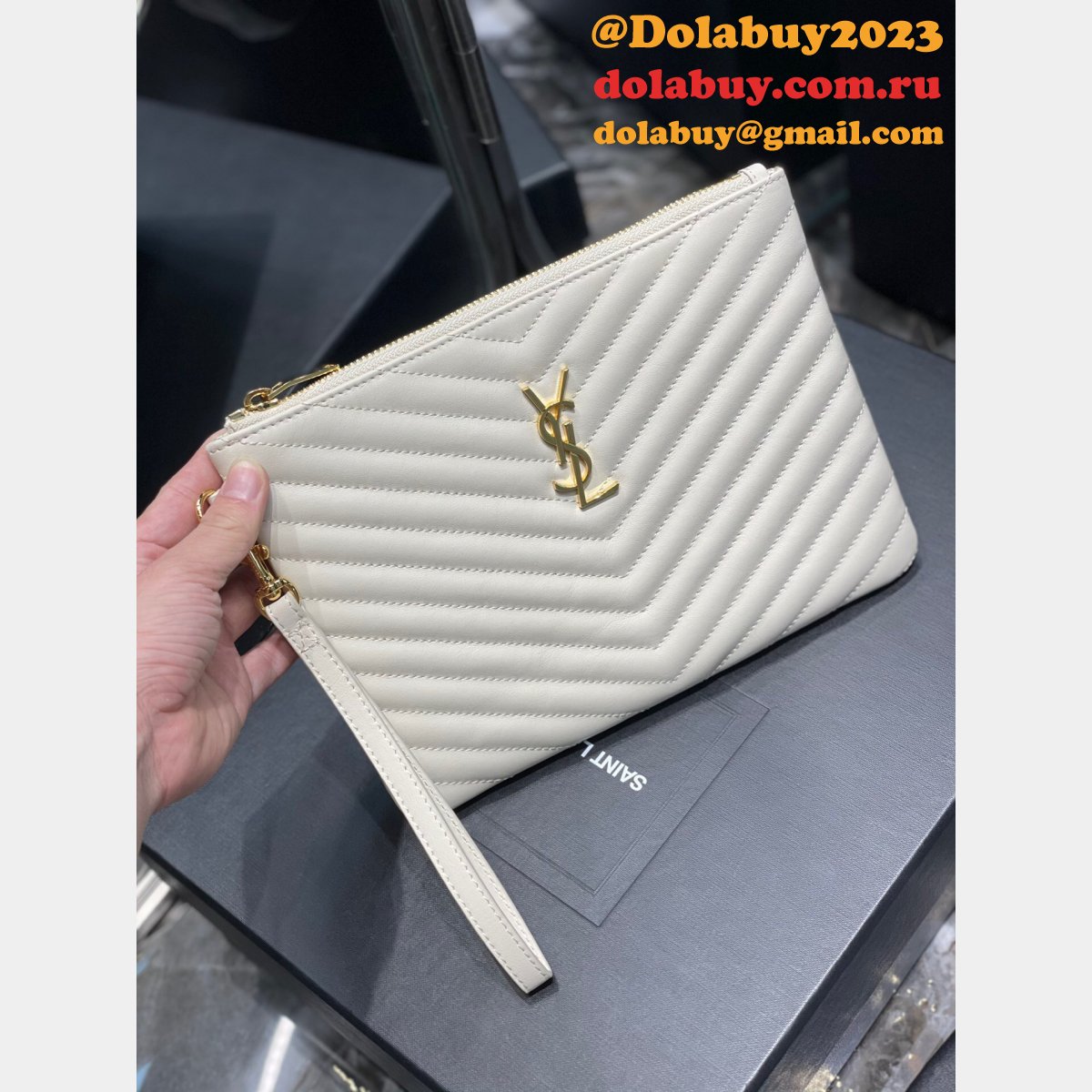 Buy Replica YSL Bags 379039/413444/440222 Clutchs Monogram A5 Pouch Online