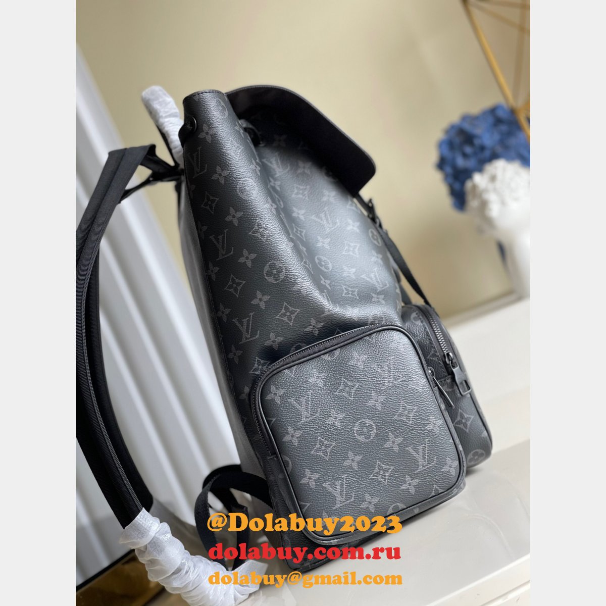 Backpack Designer Louis Vuitton M45538 Trio Monogram Eclipse Bags