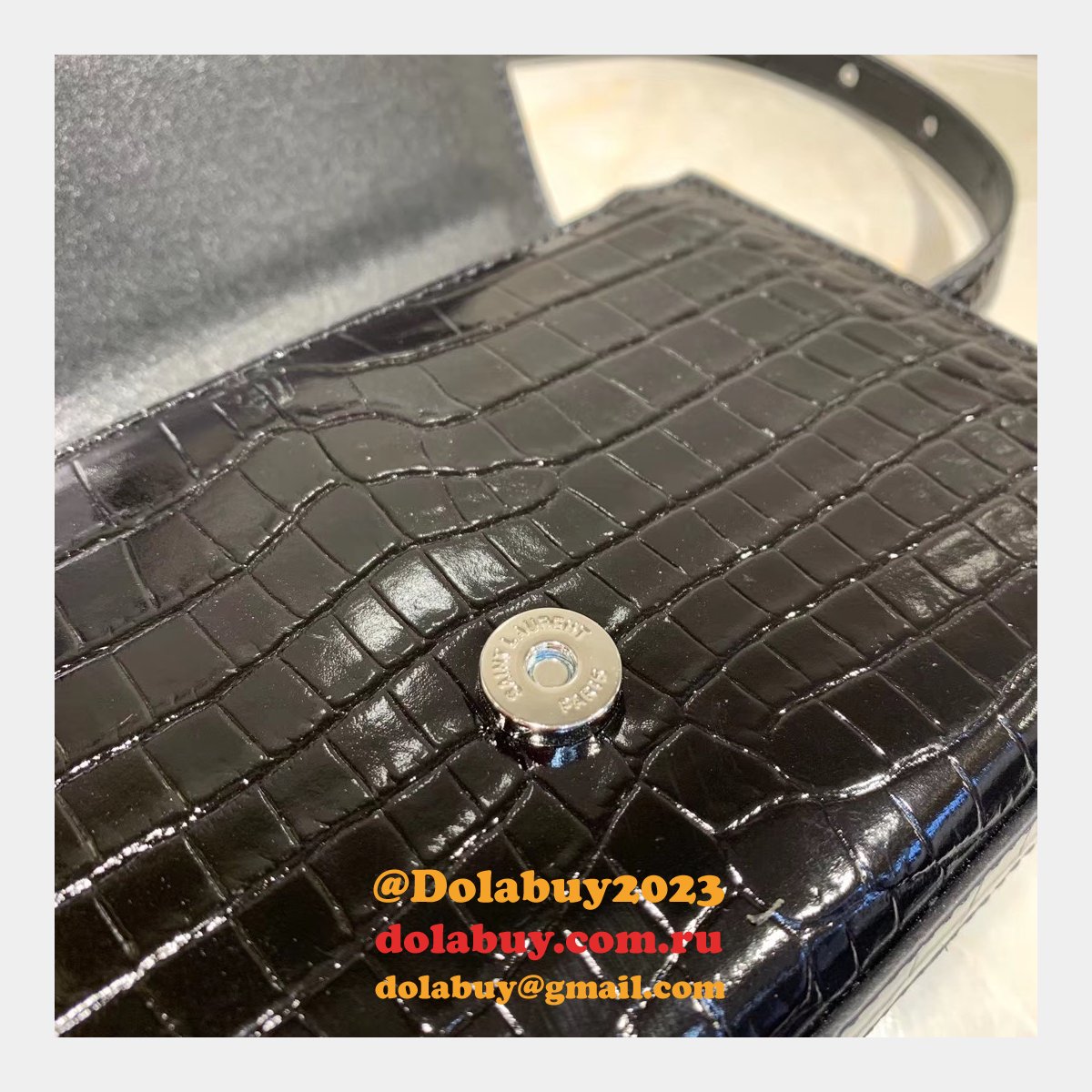 Replica black Saint Laurent YSL Monogram Logo Fanny Pack