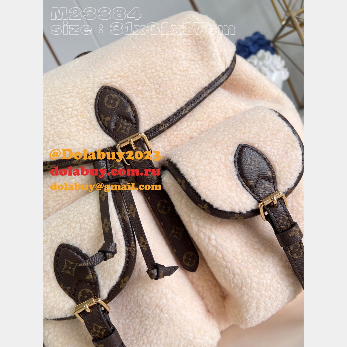 Backpacks Other Leathers M23384 LV SKI Replica Louis Vuitton Cream Bag