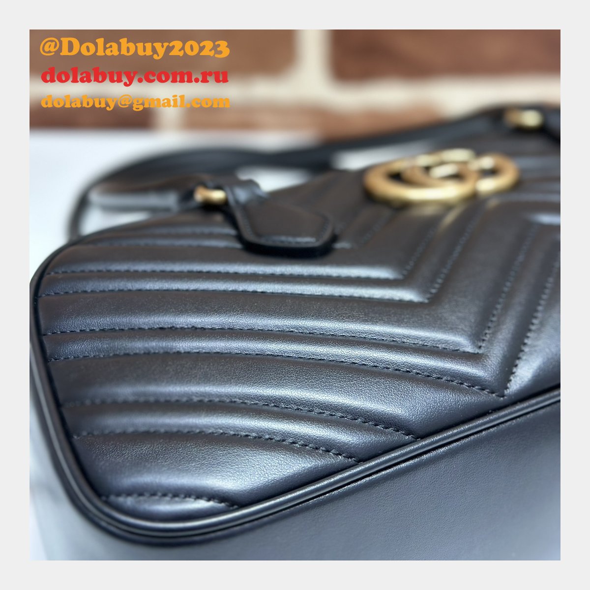 designer 795218 gg marmont G*u*i replica top handle bag