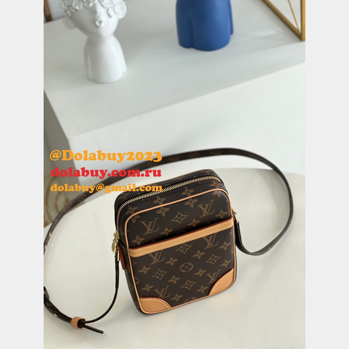 Designer Fake Louis Vuitton M45266 Monogram Canvas Danube Shoulder Bags Store