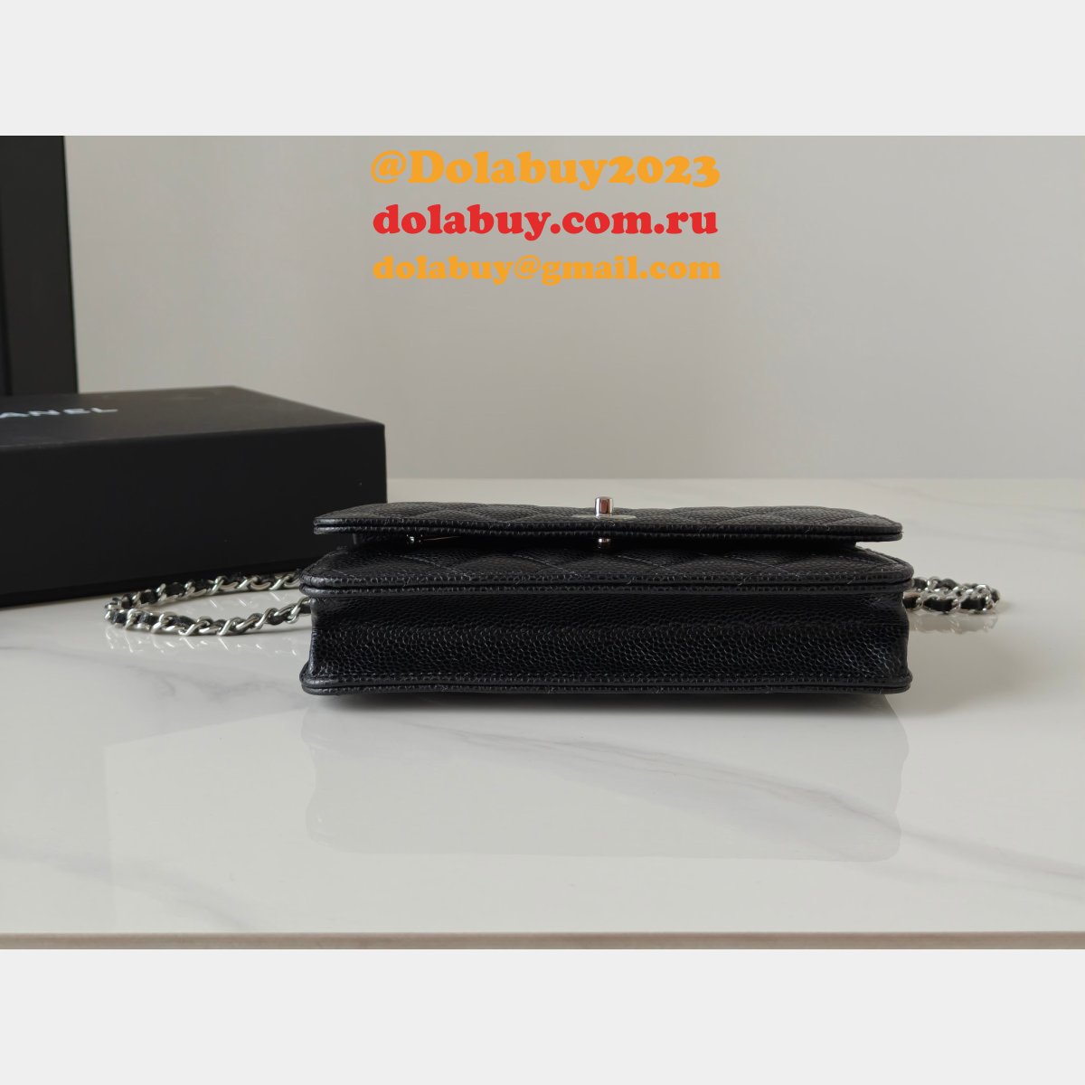 Fashion AP4241 Chain Wallet Knockoff Black Bag