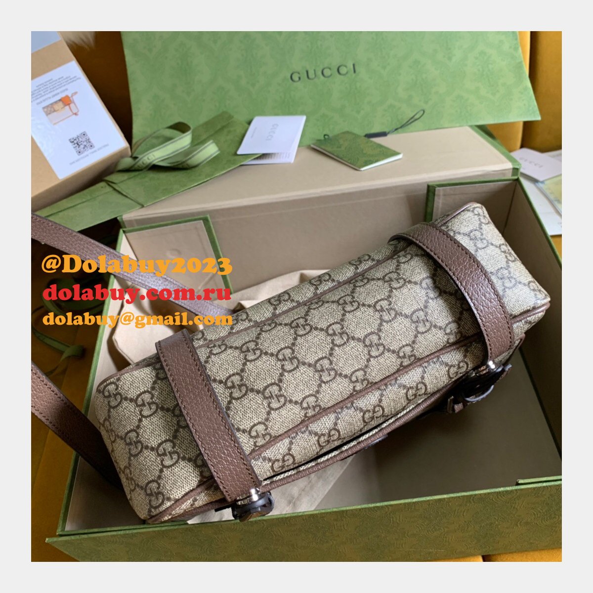 high quality G*u*i replica 658542 gg messenger bag in gg supreme