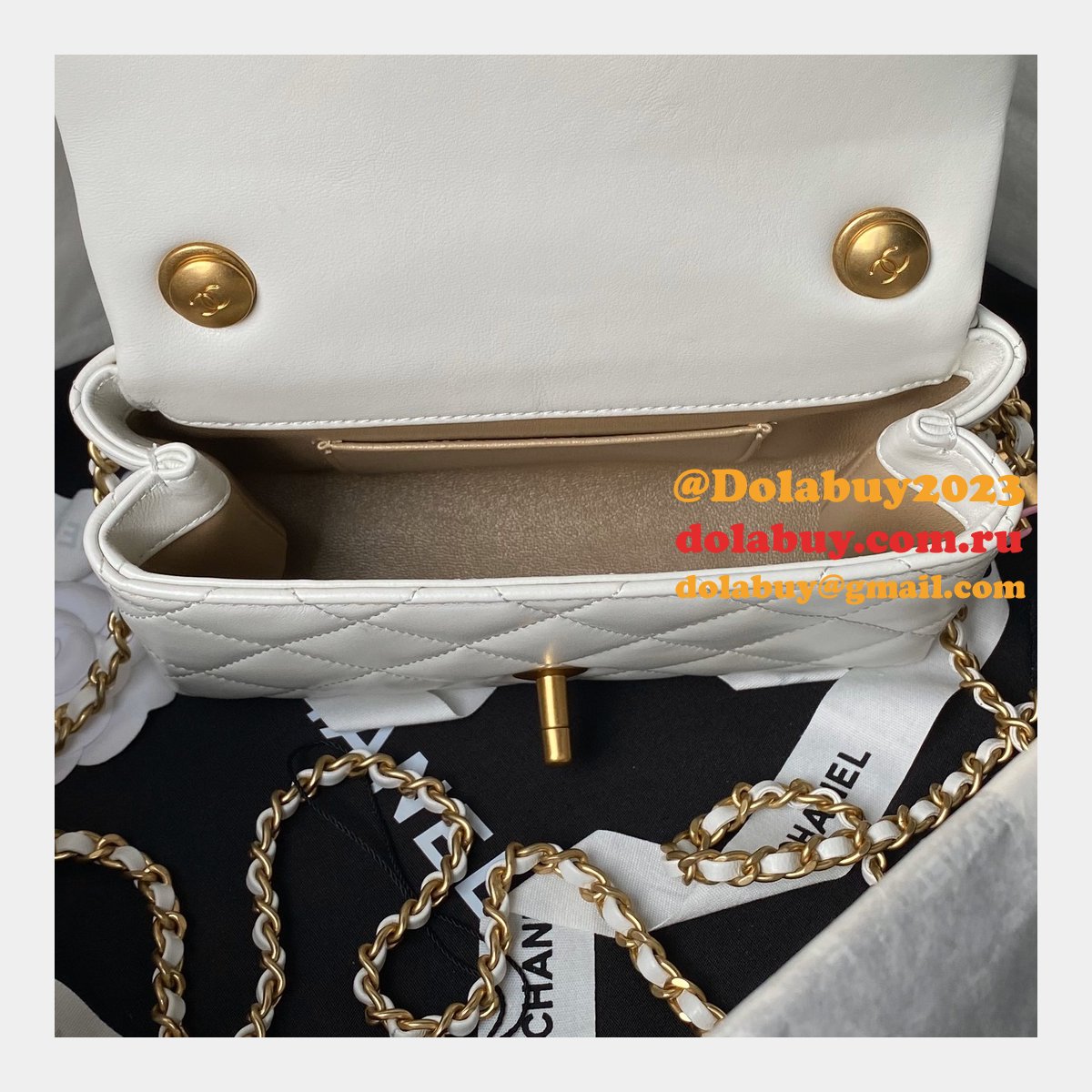 Shop 1:1 Mirror AS4973 Replica Shoulder Black/White Bags