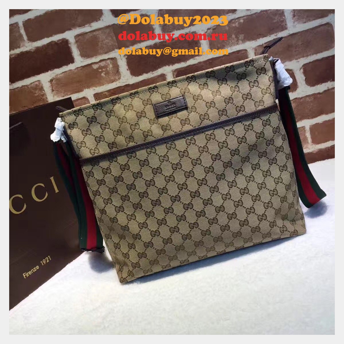 7 star G*u*i cheap crossbody 189751 gg canvas messenger bag