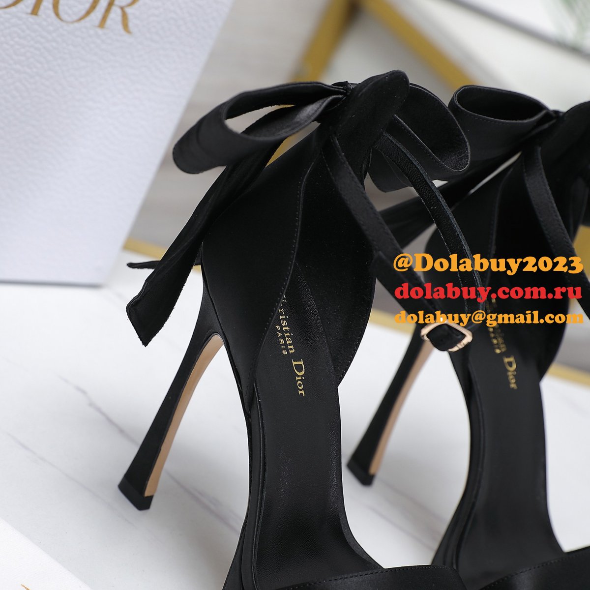 Duplicate Mlle Dior Heeled Sandal Top Quality