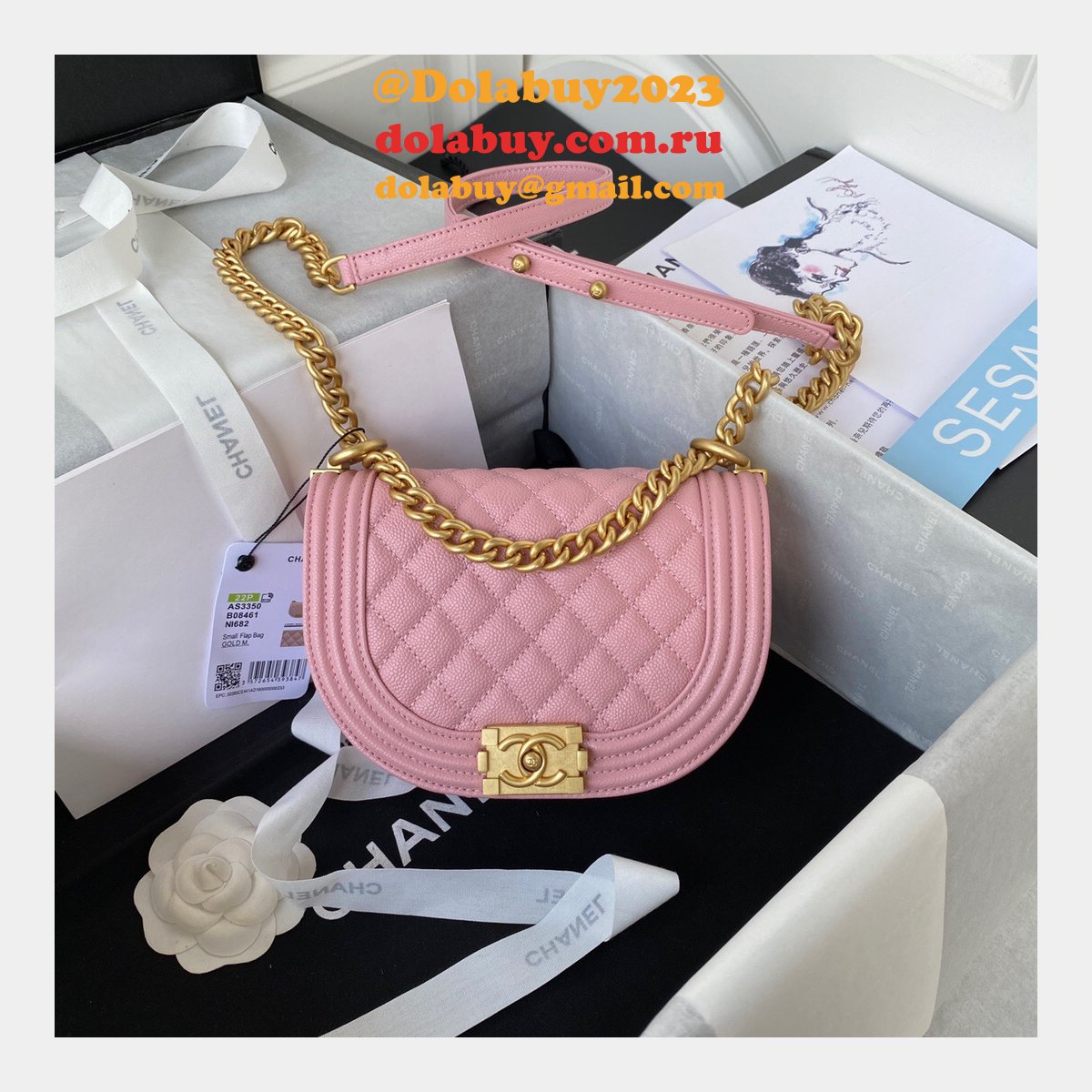 Replica Wholesale Boy Messenger Velvet AS3350 Gold-Tone Bag