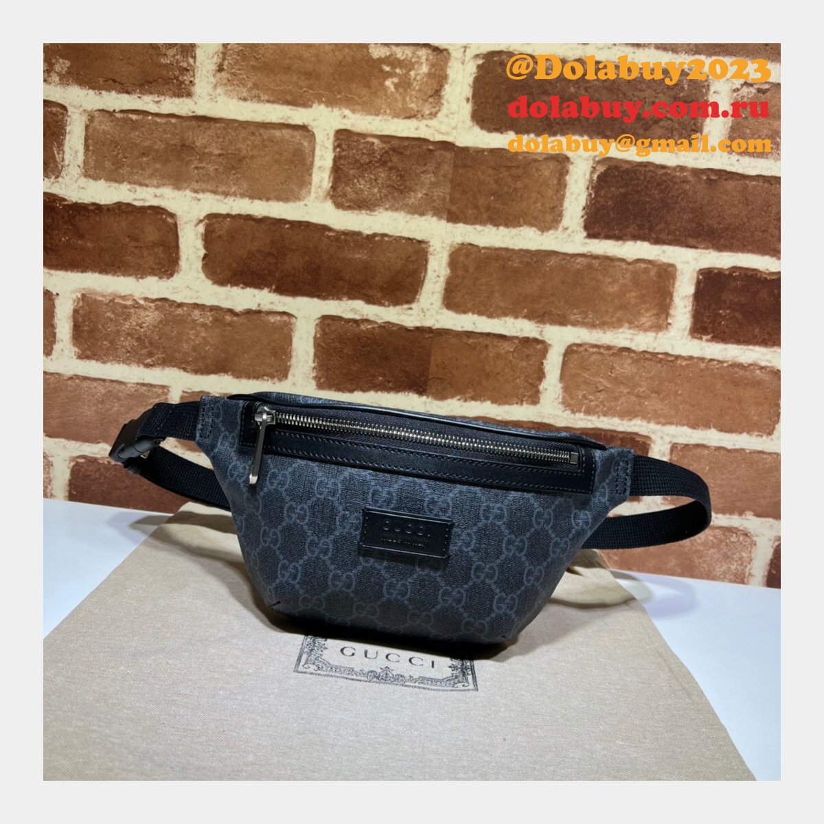 Best Quality Fake Gucci GG 675181 Black Belt AAA+ Bag