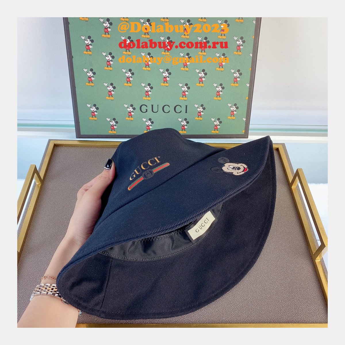 cheap G*u*i mickey fisherman hat