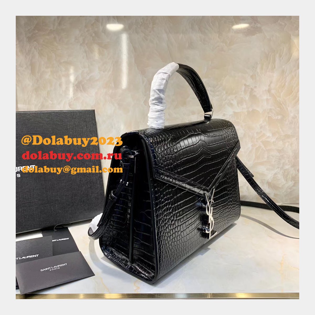 High Quality Replica YSL 578000 Cassandra Top Handle Black Bags