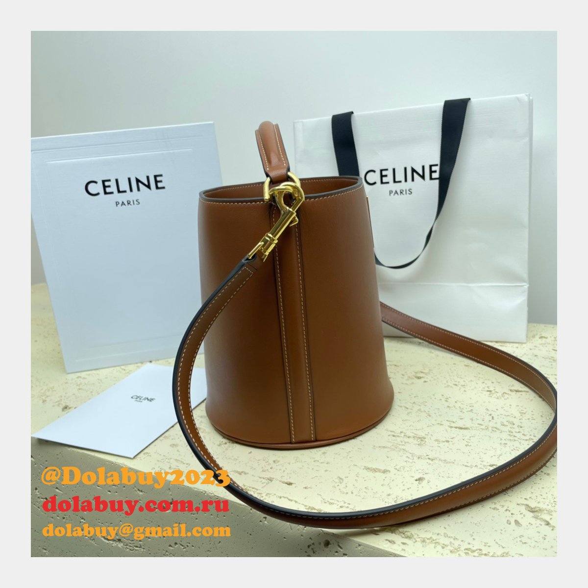 UK Celine Perfect Fake Quality Teen Bucket Triomphe Bag
