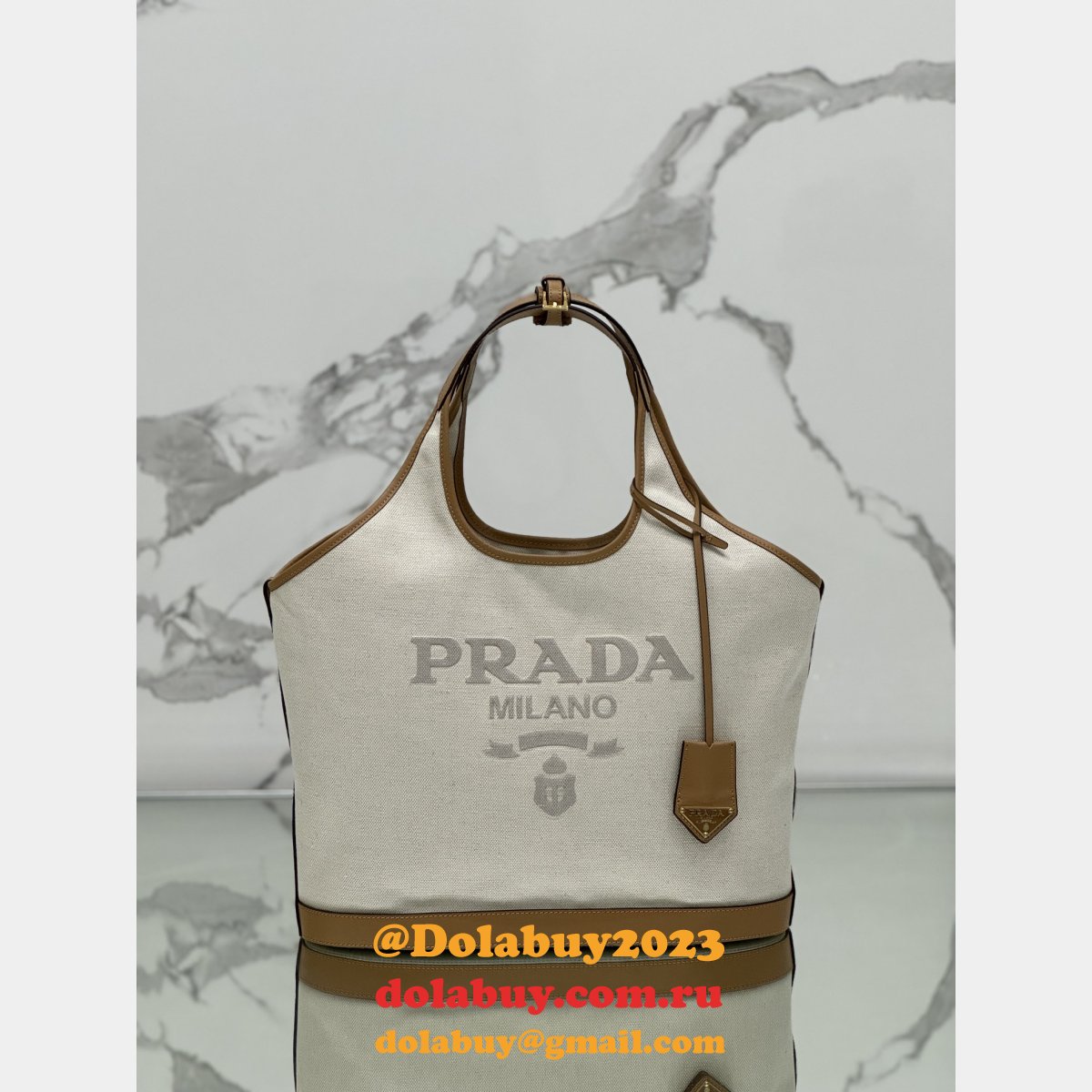 Top Quality Prada Milano canvas handbag 1BG472