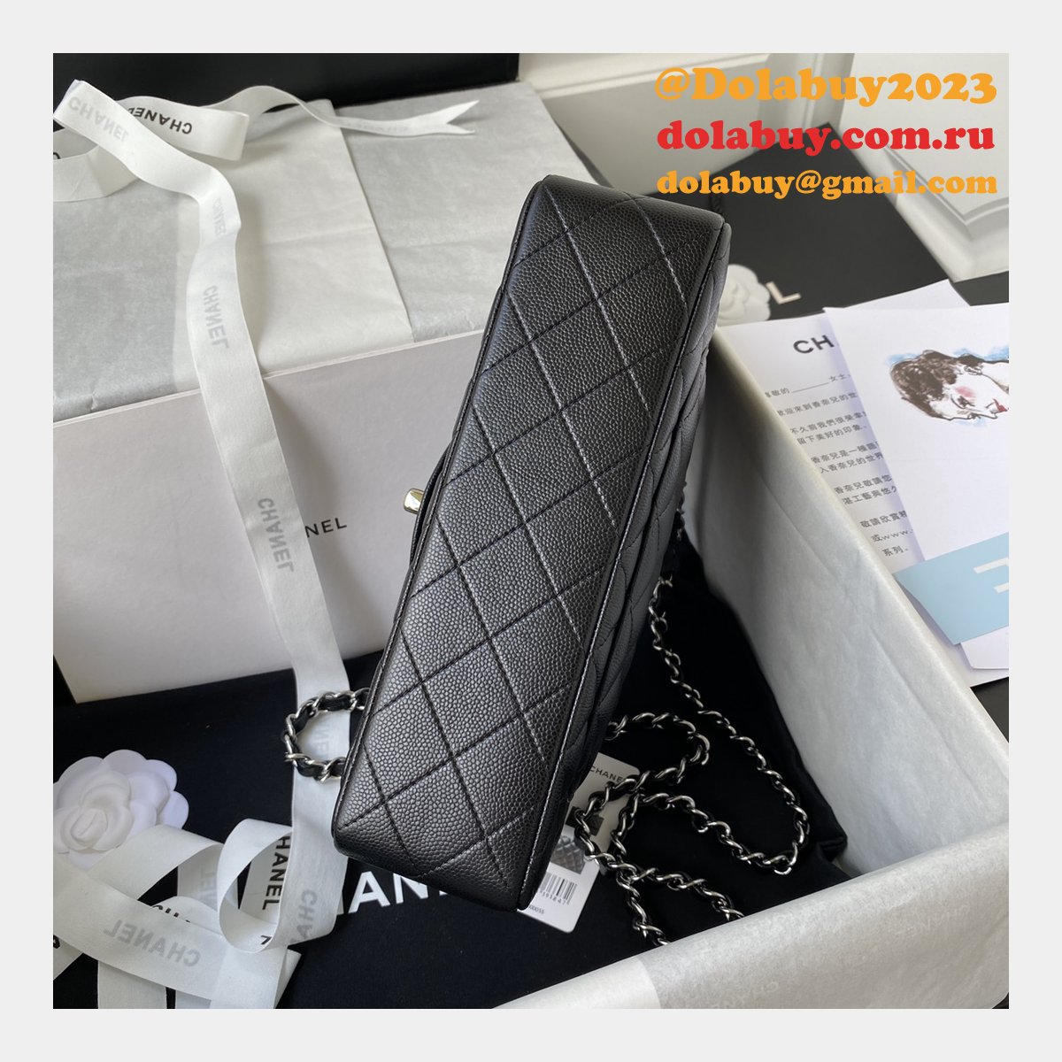 7 Star CC Small Flap Caviar Leather CF 23cm Bag