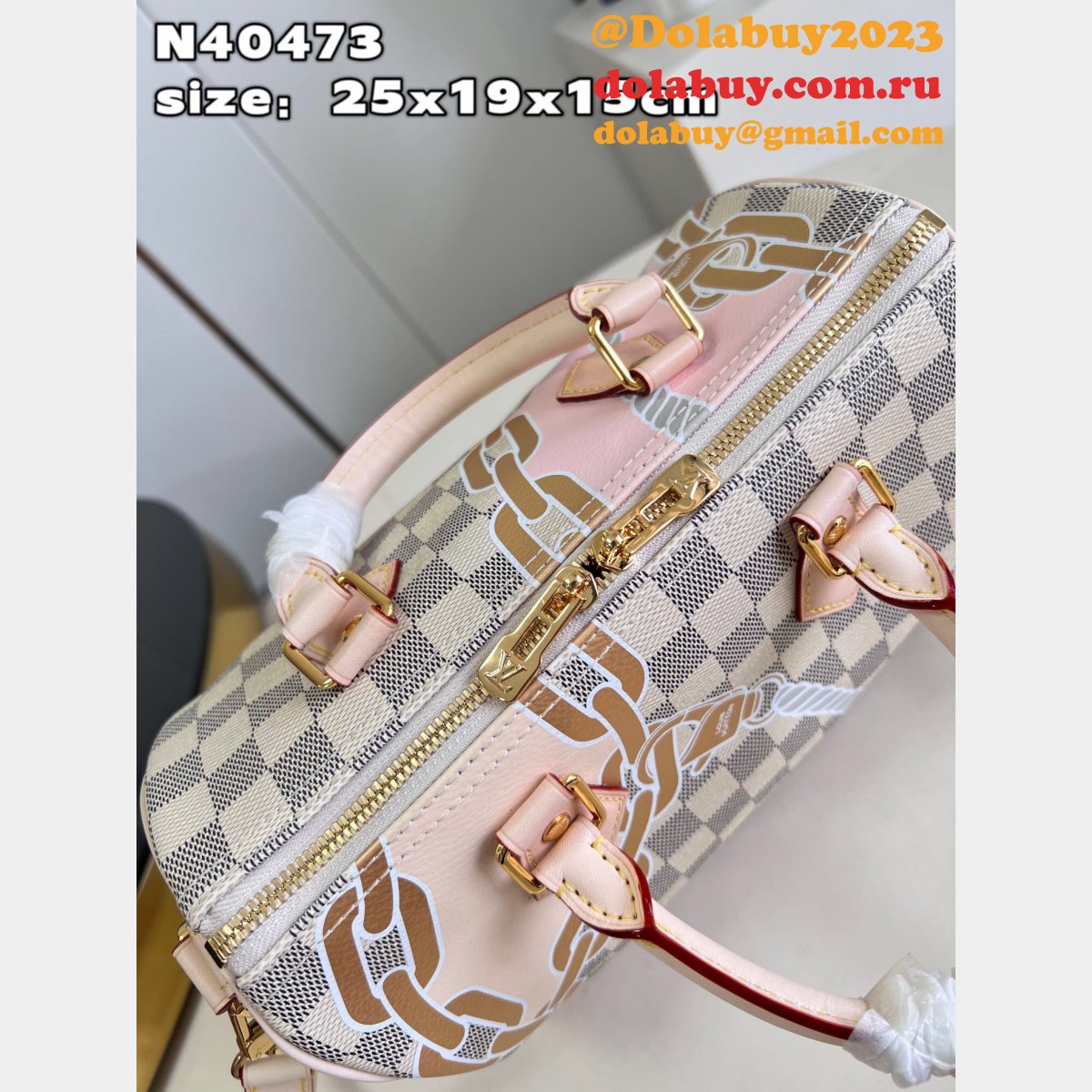 Louis Vuitton 7 Star Speedy Bandouliere 25 Damier Azur Replica