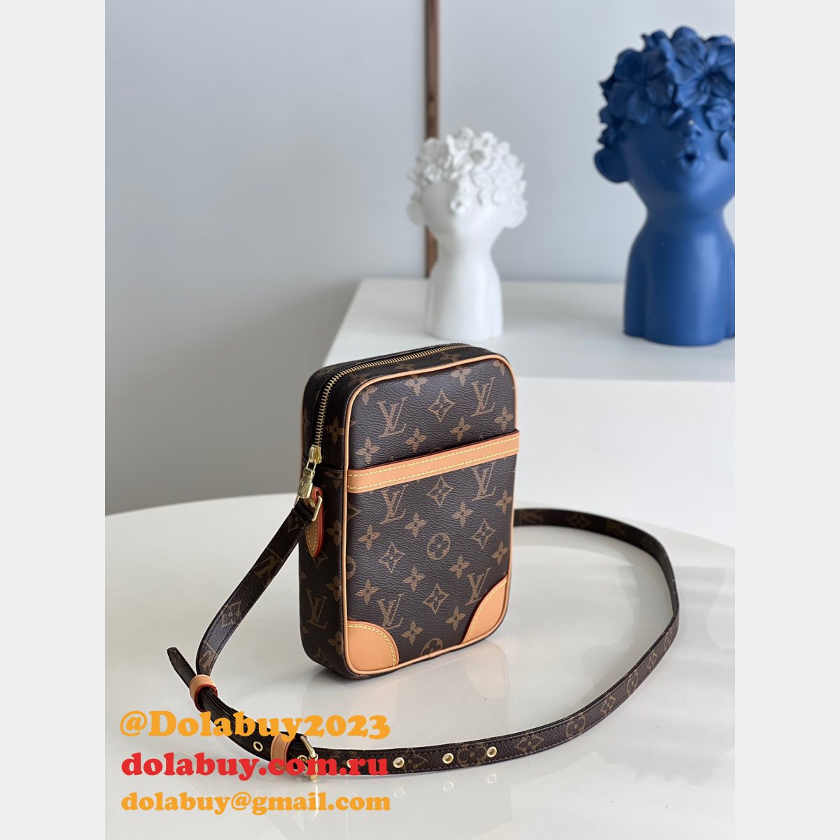 Designer Fake Louis Vuitton M45266 Monogram Canvas Danube Shoulder Bags Store