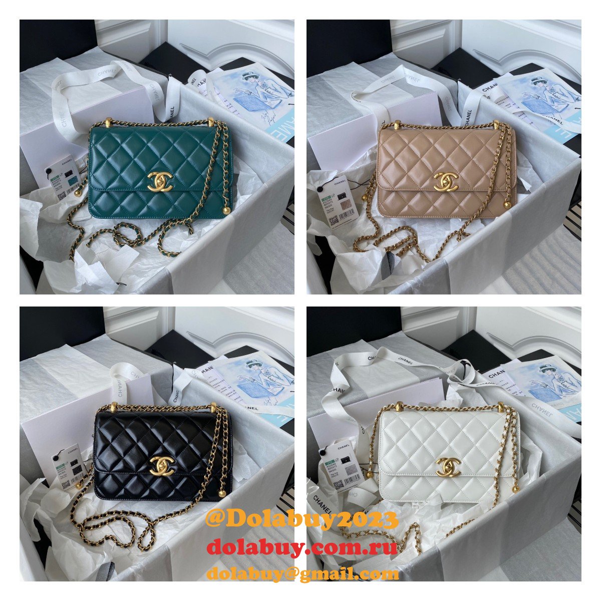 1:1 Replica AS2649 Calfskin & Gold-Tone Metal Flap Bag