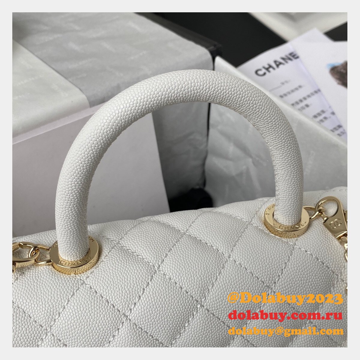 AAA+ CC Grained caviar leather bag A92990 23cm