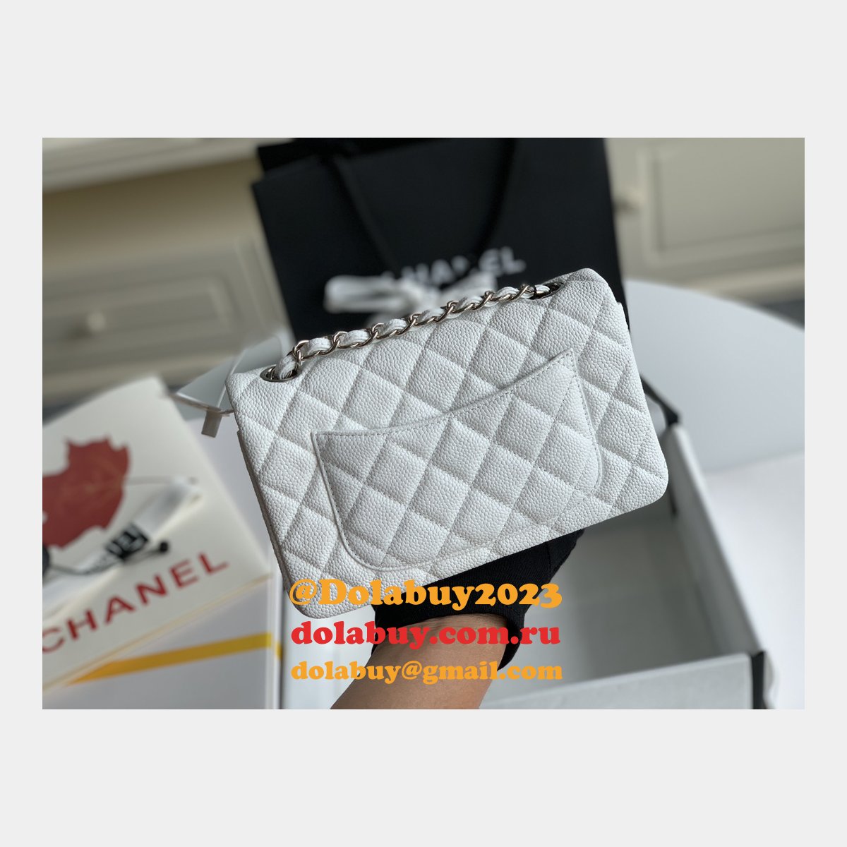 Top Quality CC Caviar Leather Flap Bag 1116 20CM