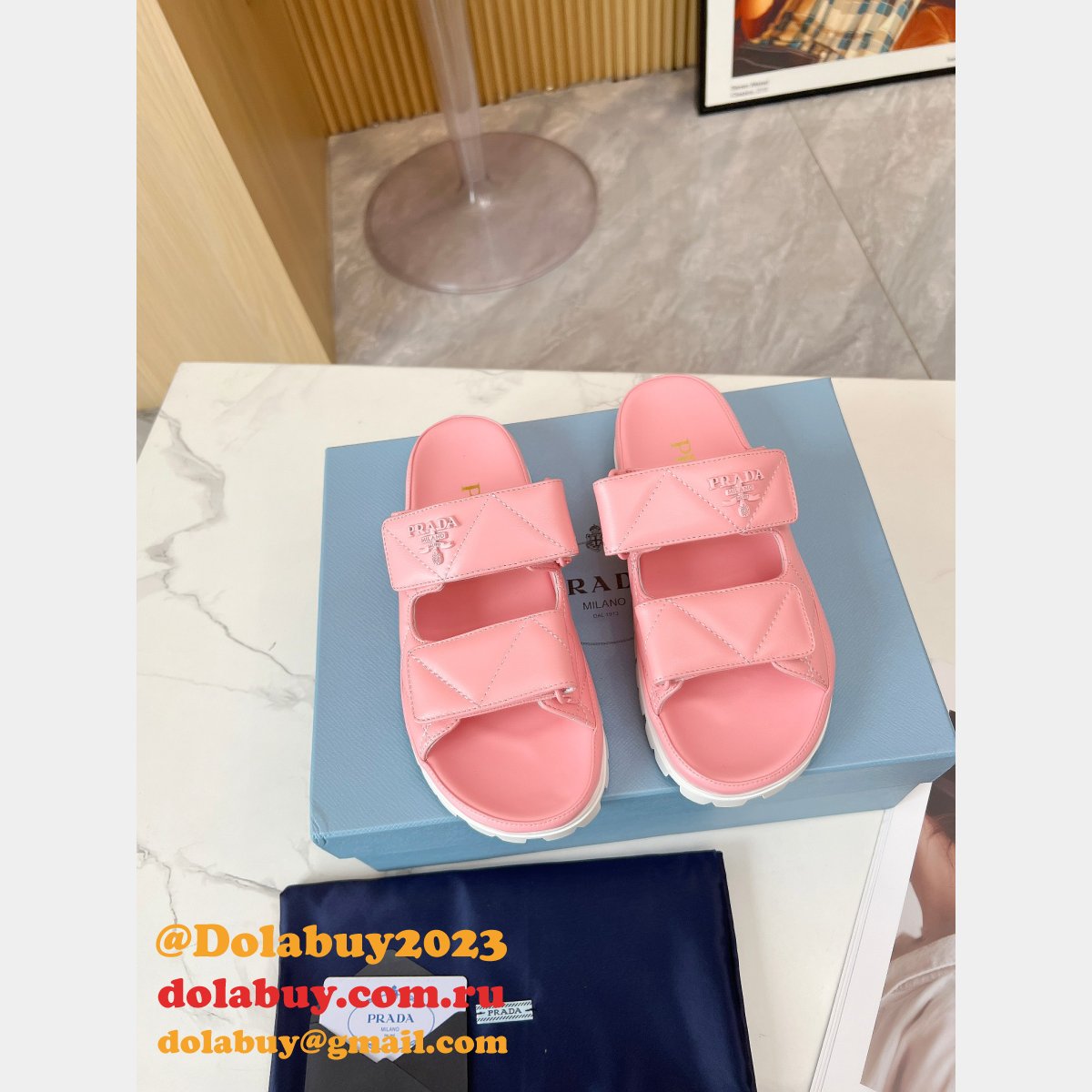 7 Star prada Padded nappa leather sandals