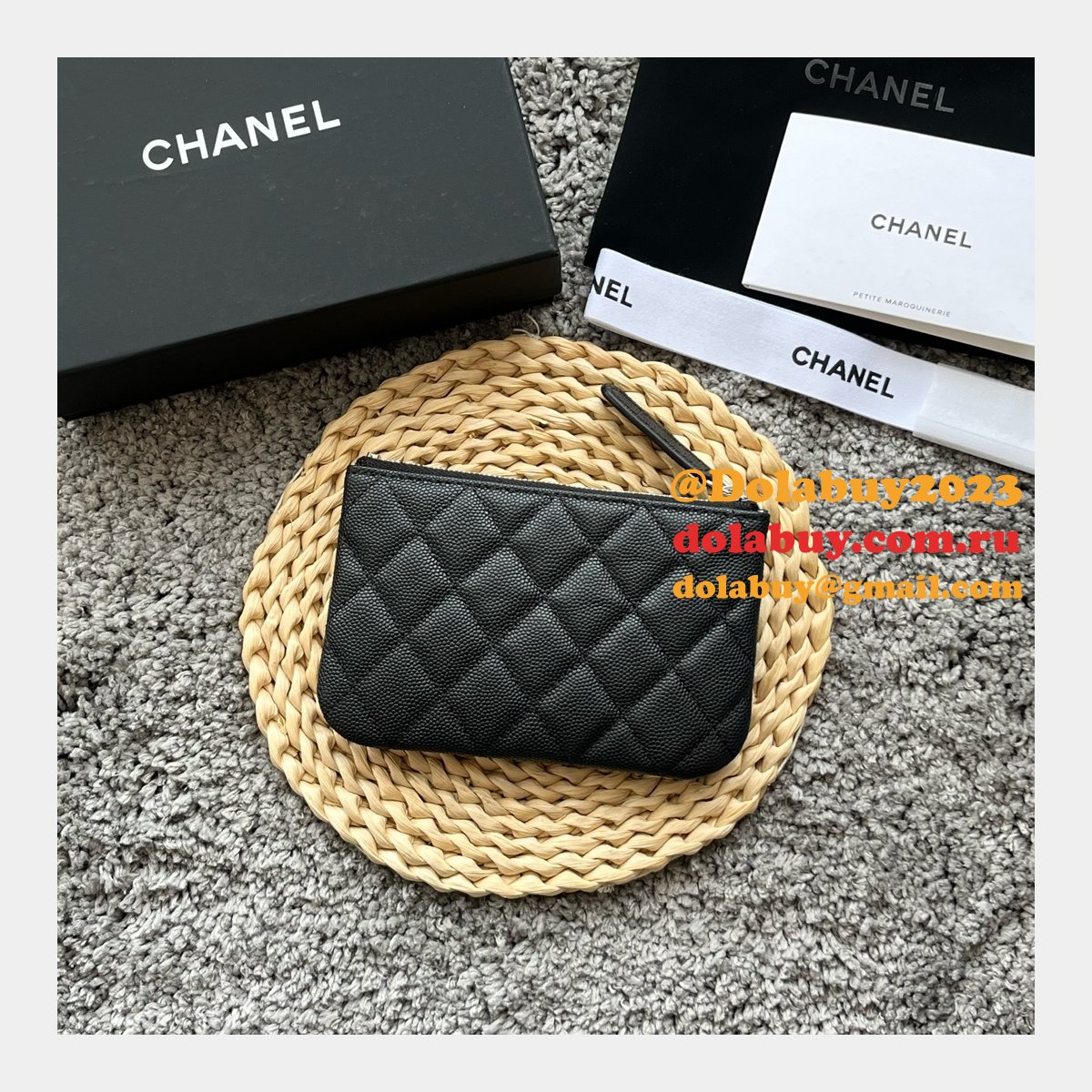 Pre-owned 1:1 Mirror AP3833 & AP3836 Pouches Cosmetic Leather Purse