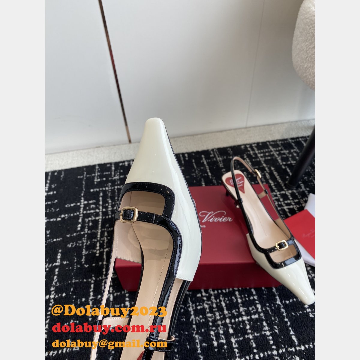 Roger Vivier Wholesale Slingback Heels Designer Knockoff Shoes