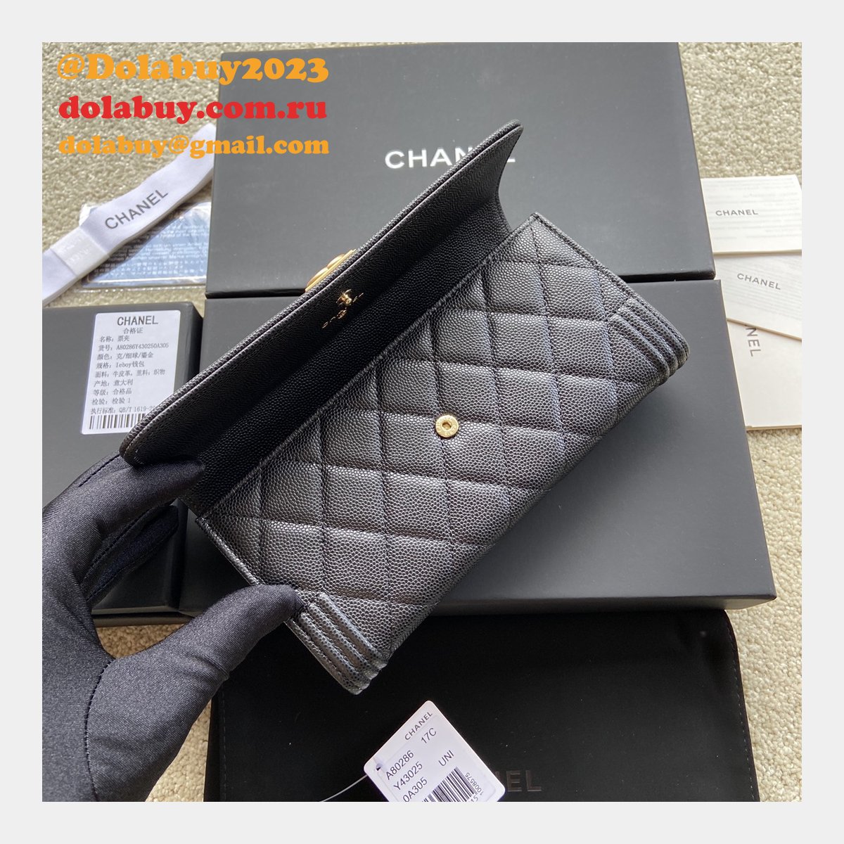 Perfect Knockoff CC LONG WALLET A80286