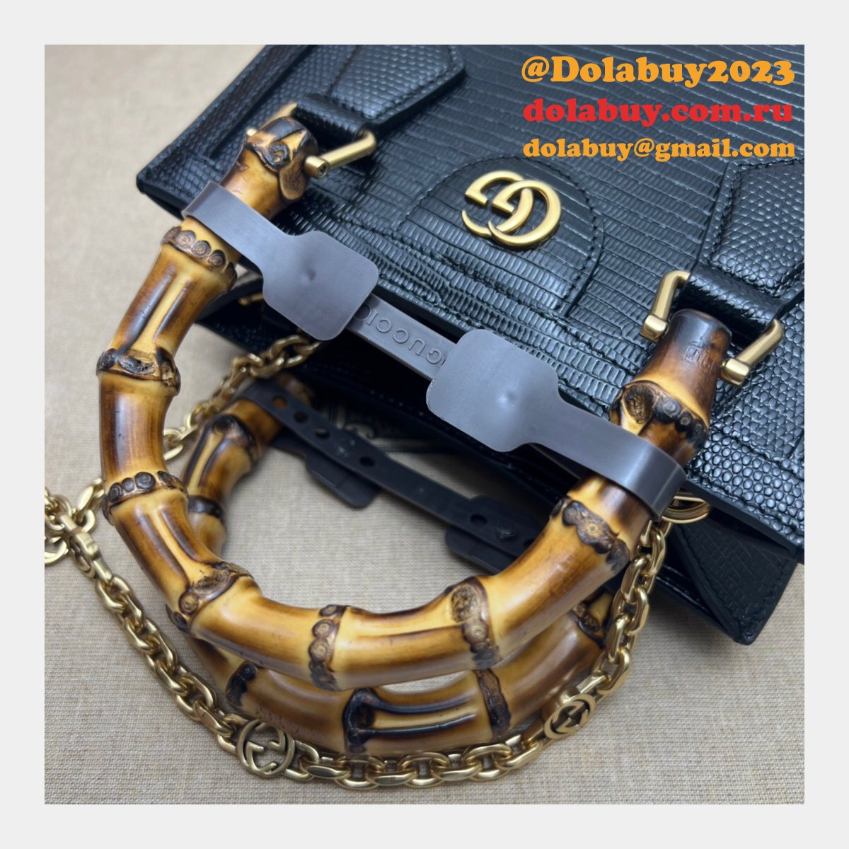 aaa quality replica G*u*i diana lizard 675800 bag