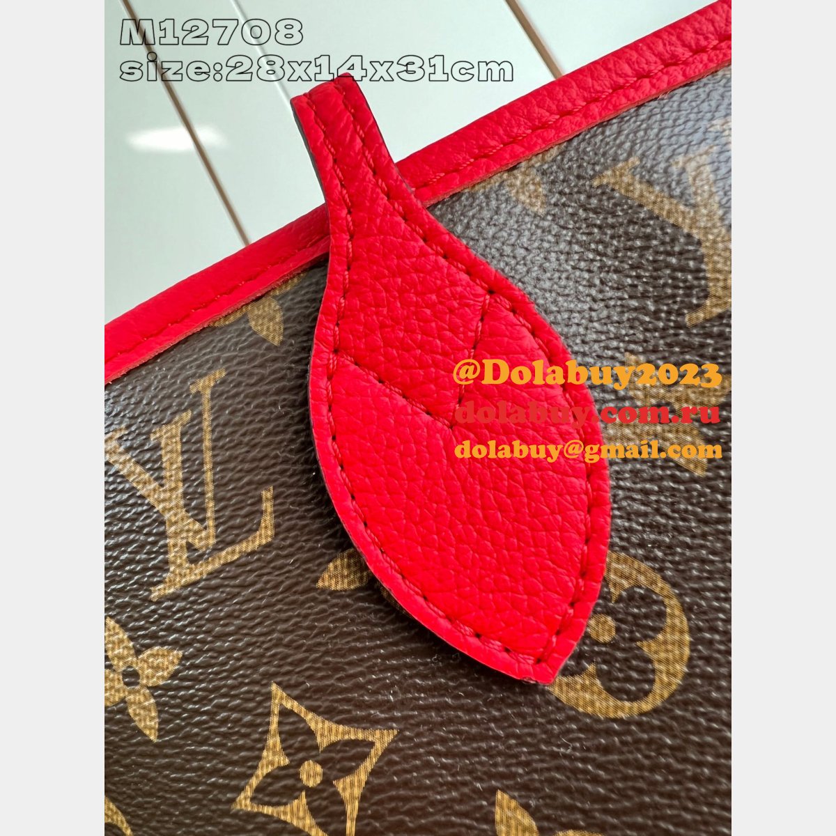 The Best Quality Louis Vuitton Neverfull M12708 Red Replica Bags