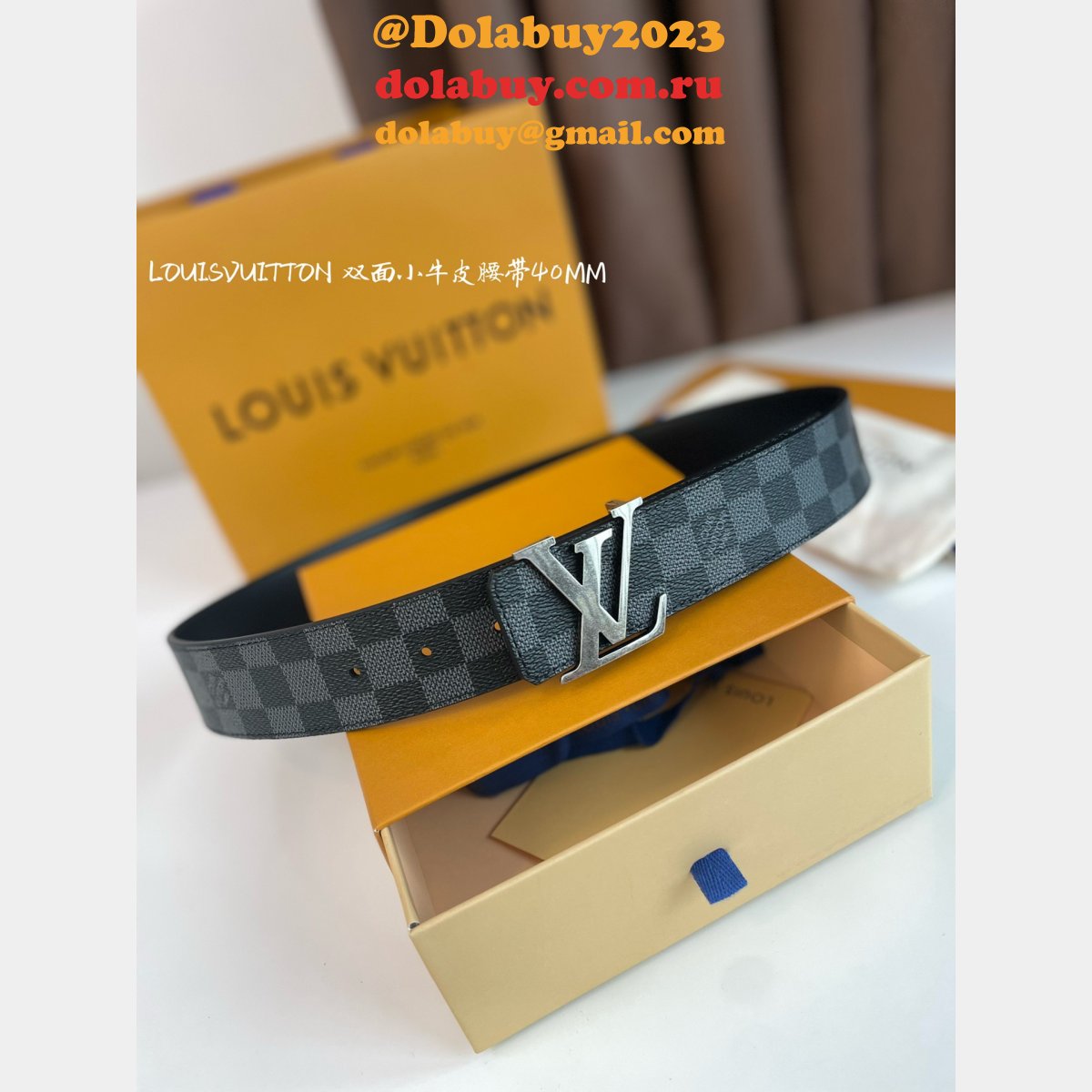 Wholesale Top Louis Vuitton Designer Belts 40MM