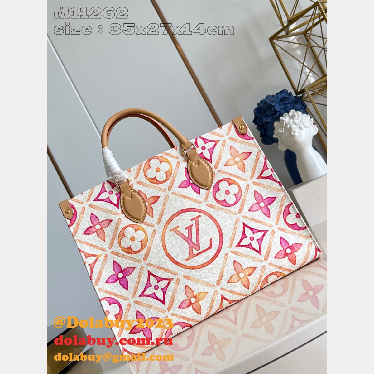 Copy Louis Vuitton 1:1 Mirror OnTheGo Lagoon Blue M11262 Bag