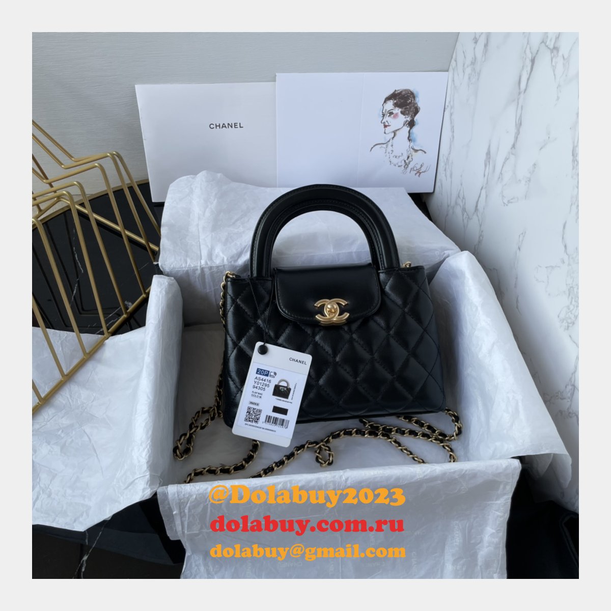 High Quality Shiny Aged Inspired Shopping AS4416 Fake Bag