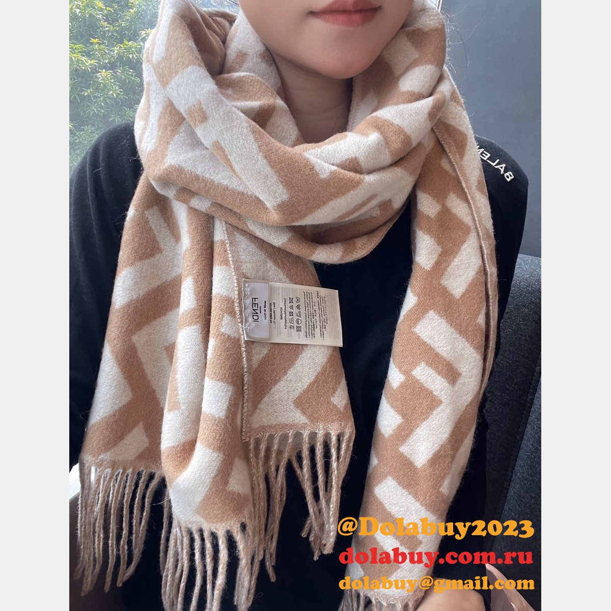 designer knockoff F**di cashmere scarf