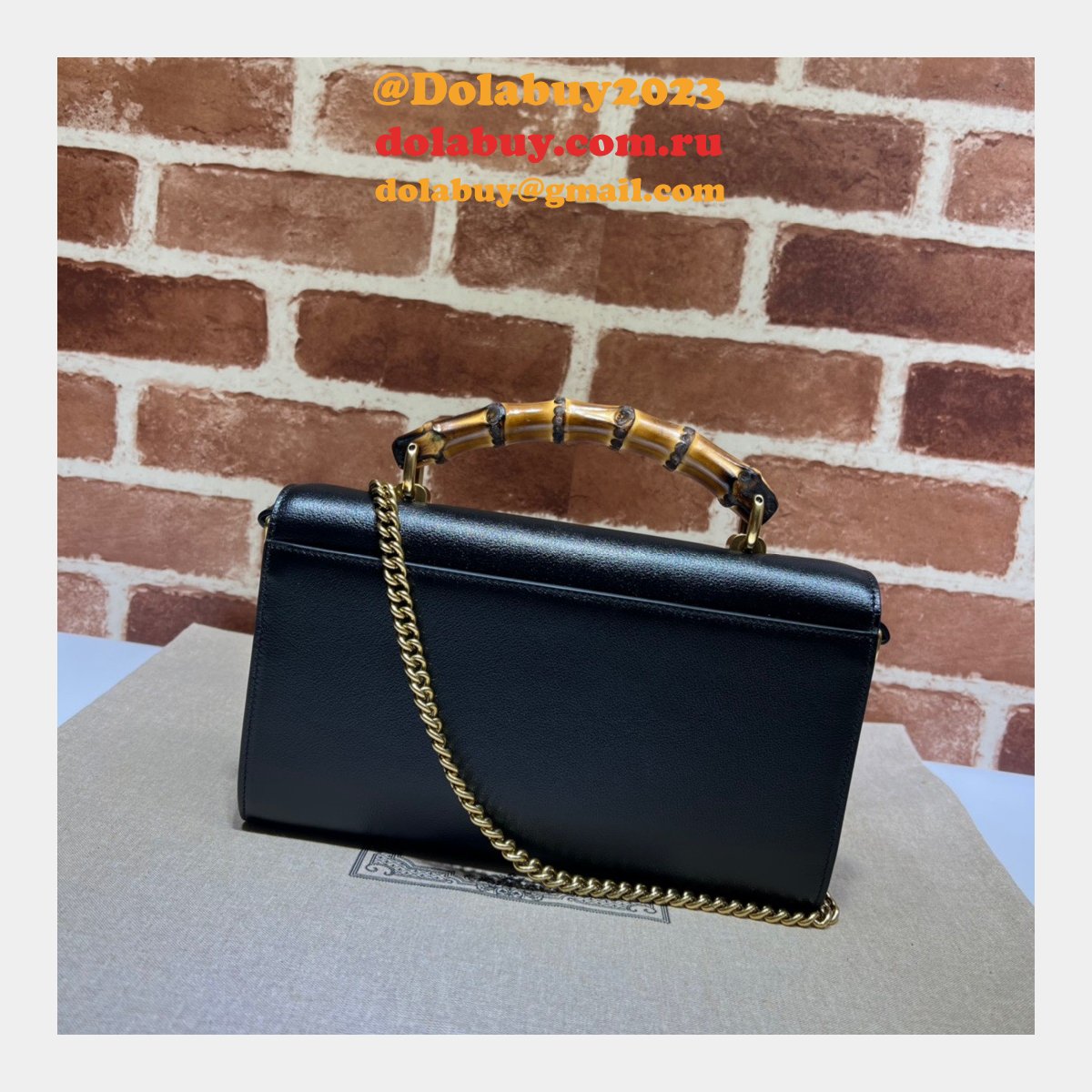 G*u*i replica 675794 diana small shoulder bag in black/brown