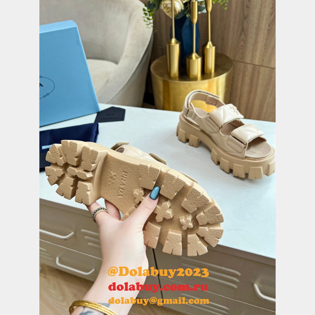 Buy New Replica Prada Roman Platform Sandals Luxury Shoes