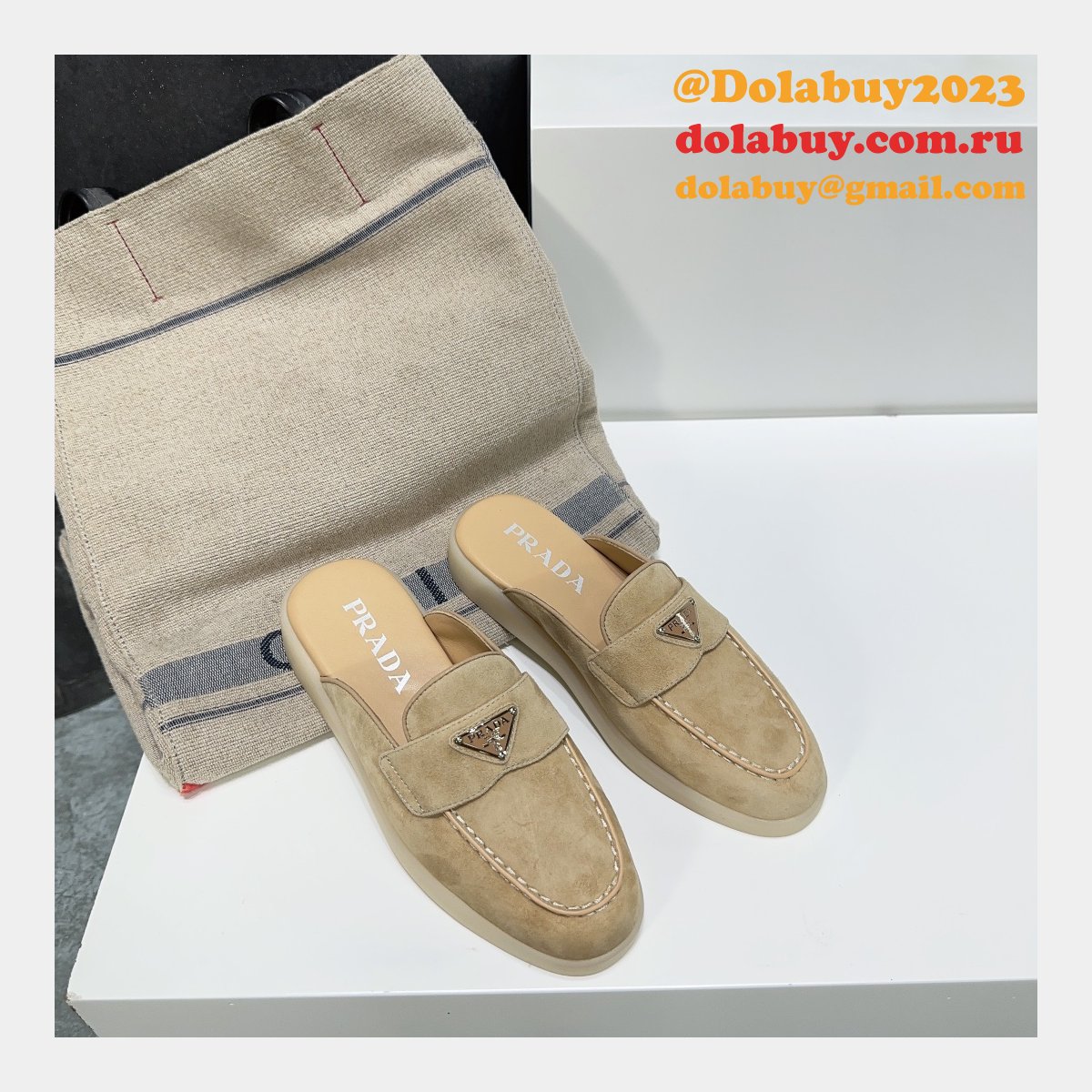 Wholesale Replica Prada 1:1 Designer Saint-Tropez Loafers Shoes