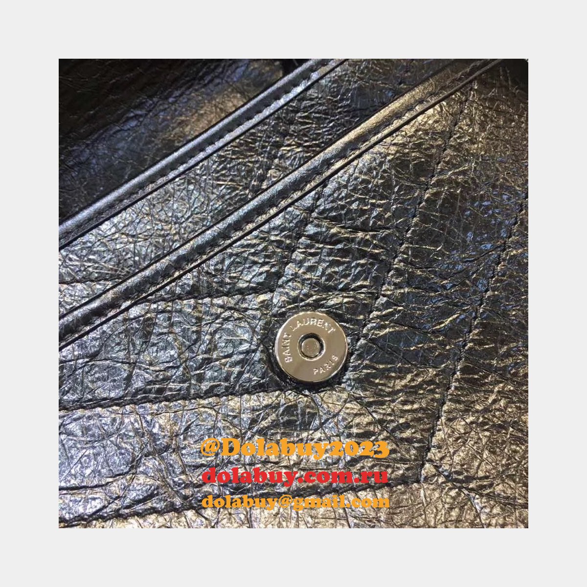 Buy Online YSL Nikki 28cm 498894 Stitch Flap Black Bag