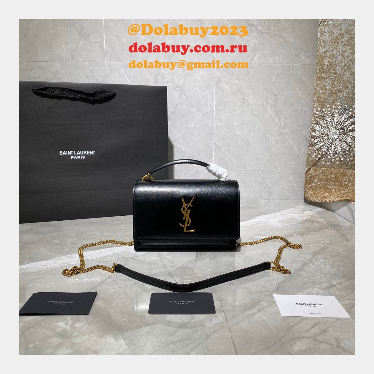 Buy Replica YSL Sunset 19cm Bags Online Black