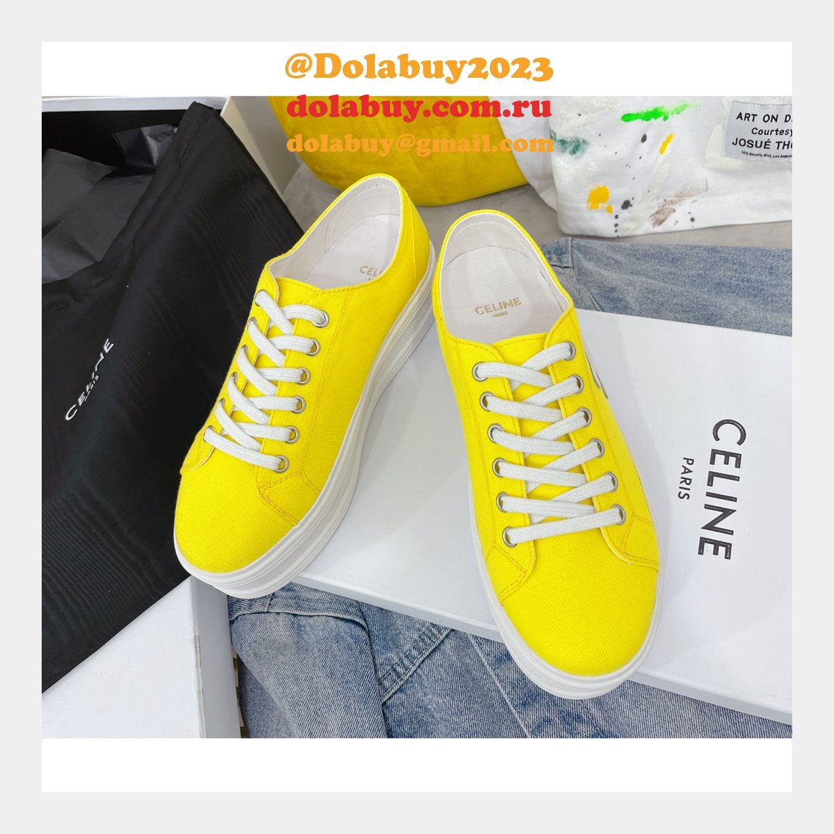 Buy 2022 Replica Celine Platform Canvas Shoes Online