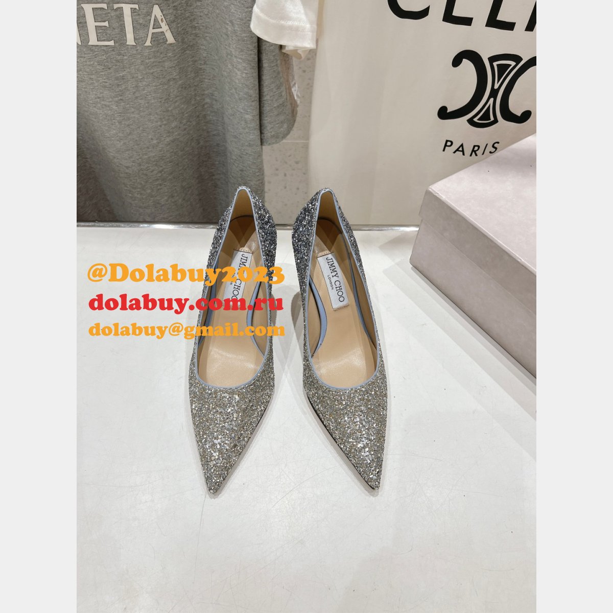 Wholesale Jimmy Choo High Heel Shoes Flat/6.5/8.5CM