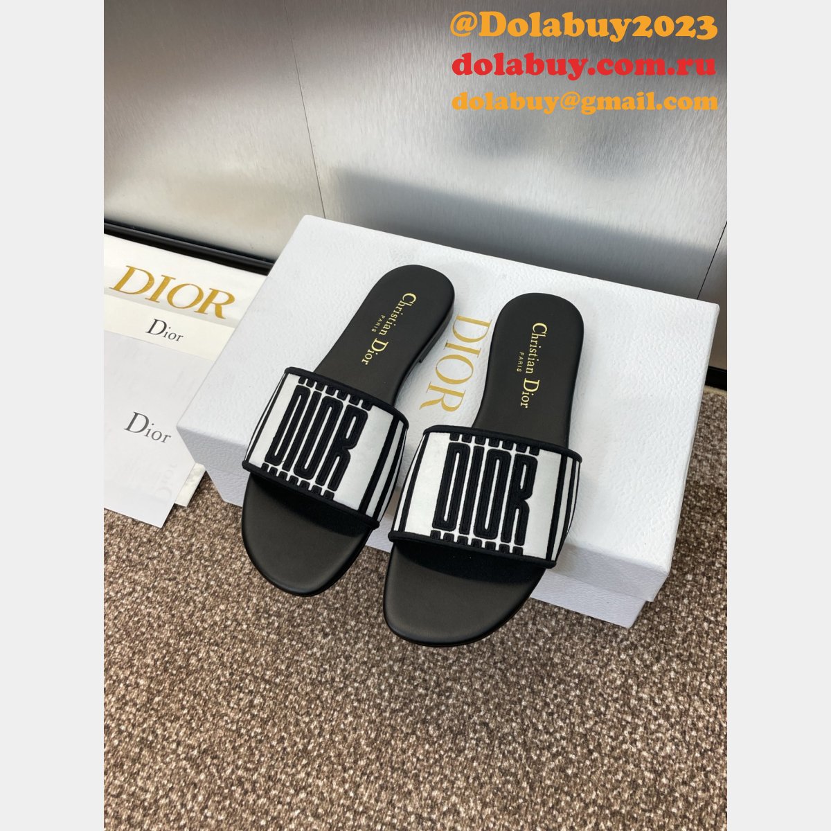 Fashion Dior Dway Slide Black