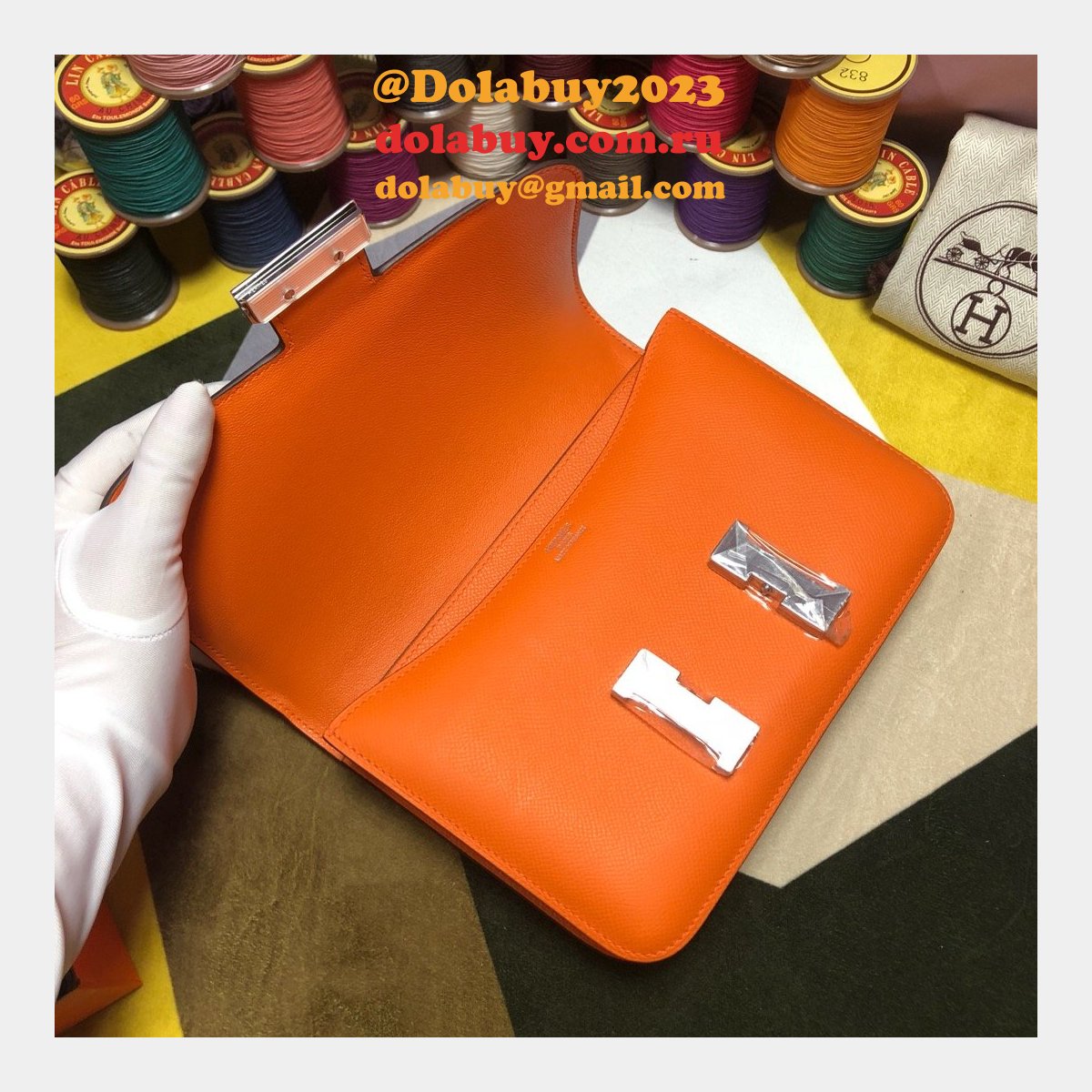 Hermes Constance Bag 23cm Epsom Leather Orange