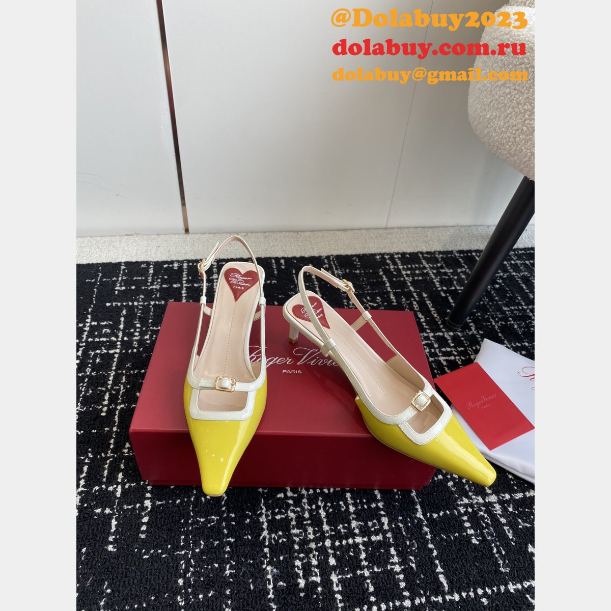 Roger Vivier Wholesale Slingback Heels Designer Knockoff Shoes