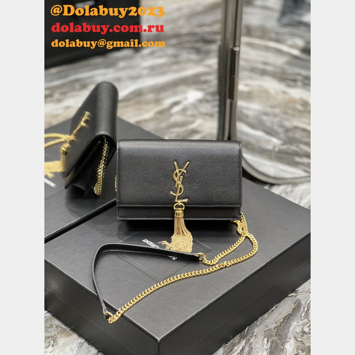 YSL Cheap Replica 452159 Kate Monogram Caviar Leather Shoulder Bag