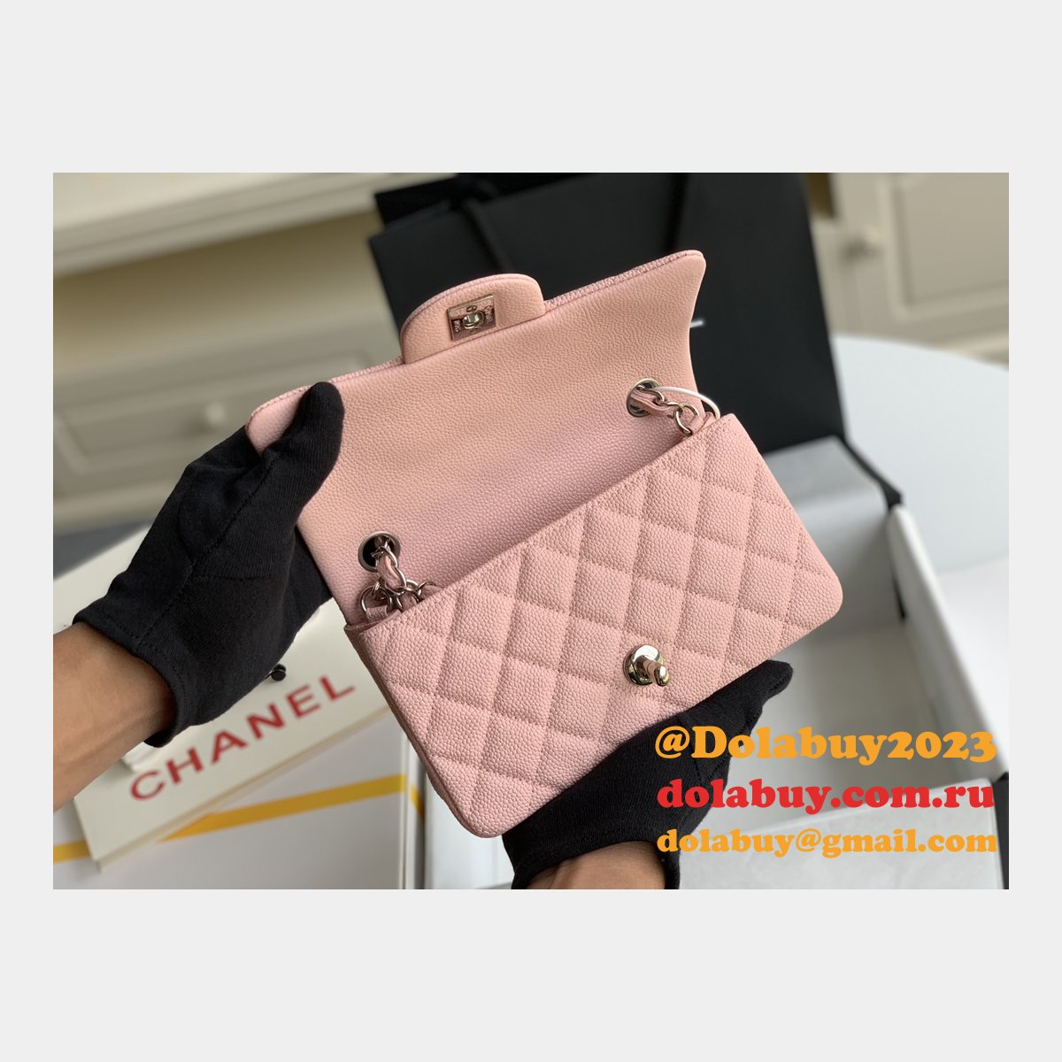 Cheap CC Caviar Leather Flap Bag 1116 20CM